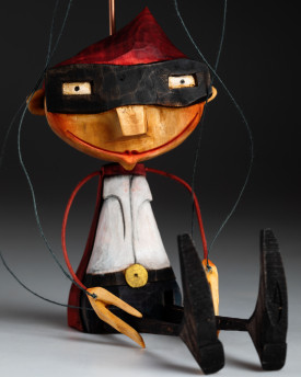 Superman – Marionetta in legno scolpita a mano